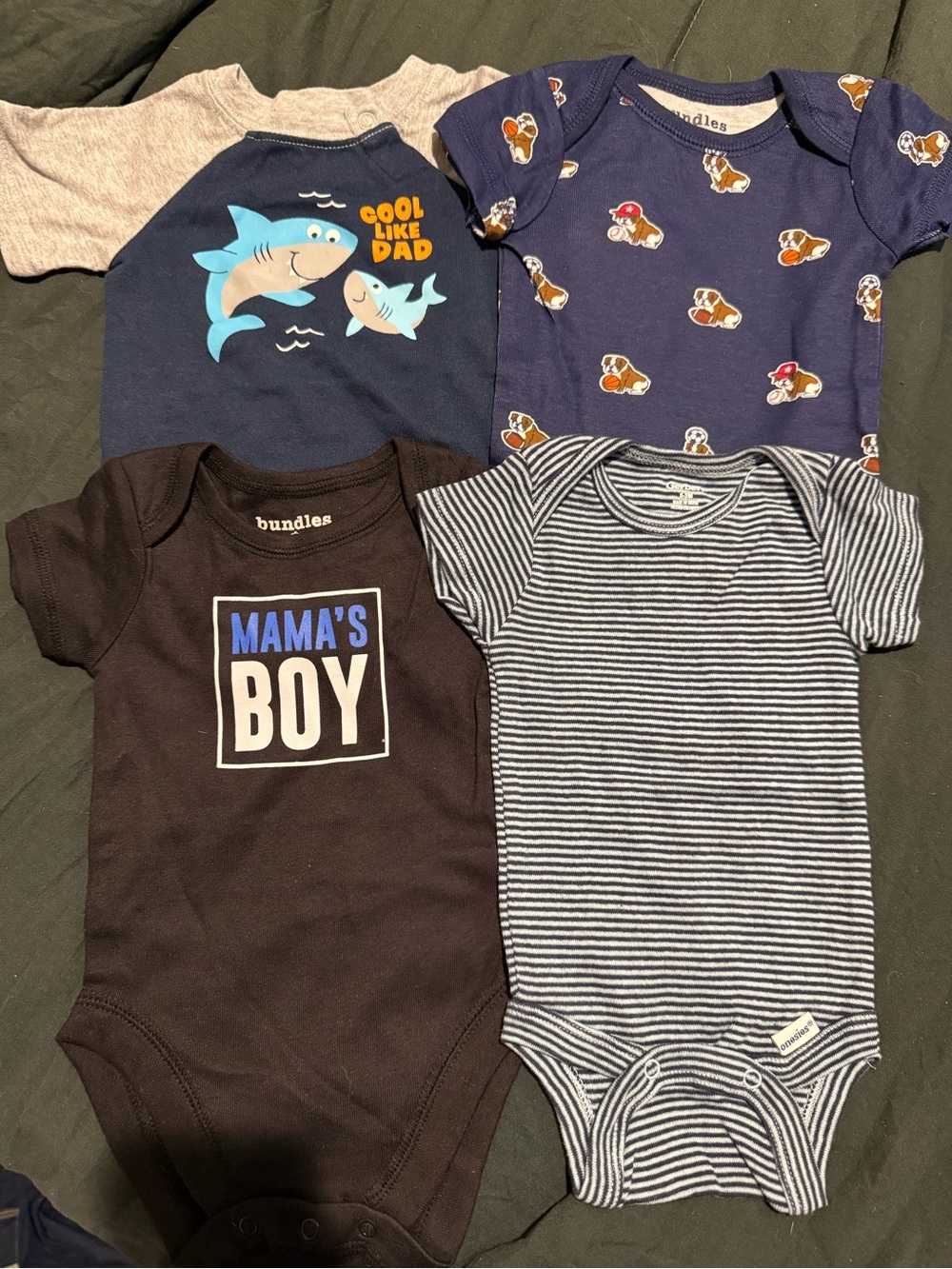 8-Piece Baby Boy Onesie Bundle 0-3M | Gerber, Carter’s, Garanimals